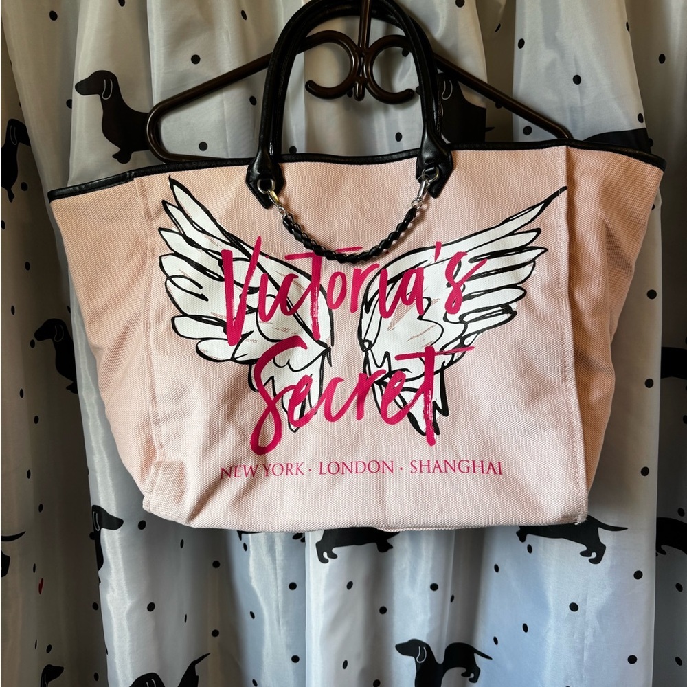 Victoria's Secret Pink and Black Tote Bag